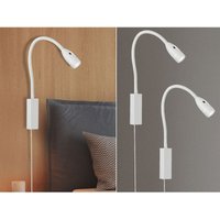 2er set Leselampen für Bett- oder Wandmontage mit Kabel & Stecker, Weiß 2er set Leselampen für Bett- oder Wandmontage mit Kabel & Stecker, Weiß von MEINEWUNSCHLEUCHTE