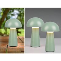 Meinewunschleuchte - 2er set Outdoor Akku led Tischleuchten Touch Dimmer Grün Höhe 21cm von MEINEWUNSCHLEUCHTE