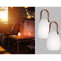 Meinewunschleuchte - 2er set Outdoor Tischlampen 16cm ohne Kabel mit Fernbedienung & rgb Farbwechsel von MEINEWUNSCHLEUCHTE