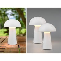 Meinewunschleuchte - 2er set Outdoor led Akku Tischleuchten Touch Dimmer, Weiß Höhe 21cm von MEINEWUNSCHLEUCHTE