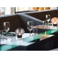 2er set Retro Akku Tischleuchten mit Rauchglas & Bernsteinglas, Höhe 14cm von MEINEWUNSCHLEUCHTE