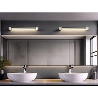 2er set dimmbare led Bad Spiegelleuchten schwenkbar, Chrom Breite 50cm von MEINEWUNSCHLEUCHTE