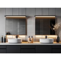 2er set dimmbare led Bad Spiegelleuchten schwenkbar, Schwarz Breite 80cm von MEINEWUNSCHLEUCHTE