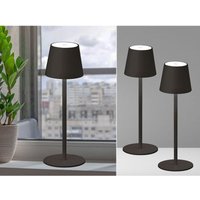 2er set kabellose Akku Tischlampen Schwarz 38cm mit usb Kabel & Sensor Dimmer von MEINEWUNSCHLEUCHTE