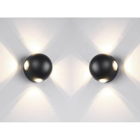 2er set kleine led Außenwandleuchten 4 flammig, Kugel in Schwarz ø 10cm 2er set kleine led Außenwandleuchten 4 flammig, Kugel in Schwarz ø 10cm von MEINEWUNSCHLEUCHTE