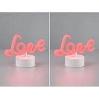 Meinewunschleuchte - 2er set led Dekoleuchte mit Schriftzug Love Batterie- oder usb betrieben h: 14cm von MEINEWUNSCHLEUCHTE