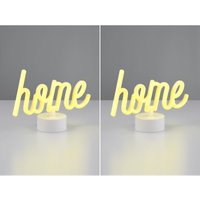 Meinewunschleuchte - 2er set led Dekoleuchte mit Schriftzug home Batterie- oder usb betrieben h: 16cm von MEINEWUNSCHLEUCHTE