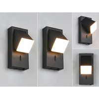 2er set led Innen Wandleuchten schwenkbar mit Schalter, Schwarz, Höhe 15cm von MEINEWUNSCHLEUCHTE