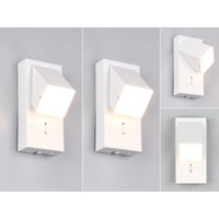 Meinewunschleuchte - 2er set led Innen Wandleuchten schwenkbar mit Schalter, Weiß Höhe 15cm von MEINEWUNSCHLEUCHTE