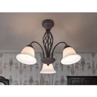 3-flammige led Deckenleuchte Rostoptik mit Glasschirmen, ø 55cm 3-flammige led Deckenleuchte Rostoptik mit Glasschirmen, ø 55cm von MEINEWUNSCHLEUCHTE