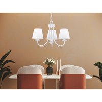 3 flammiger led Kronleuchter mit Stoffschirmen in Weiß matt, ø 52cm von MEINEWUNSCHLEUCHTE