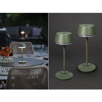 Meinewunschleuchte - Akku Tischleuchte 2er Set für Outdoor dimmbar, kabellos in Mintgrün, 30cm von MEINEWUNSCHLEUCHTE