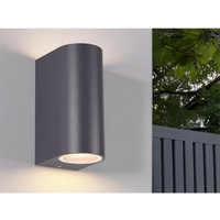 Außenwandleuchte AVA in Anthrazit mit Up and Down Licht, Höhe 15cm von MEINEWUNSCHLEUCHTE