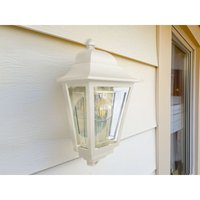 Außenwandleuchte Höhe 32,5cm Halbschale Creme mit reflektierender Rückwand von MEINEWUNSCHLEUCHTE