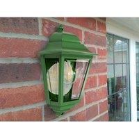 Außenwandleuchte Höhe 32,5cm Halbschale Grün mit reflektierender Rückwand von MEINEWUNSCHLEUCHTE