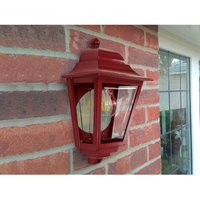 Außenwandleuchte Höhe 32,5cm Halbschale Rot mit reflektierender Rückwand von MEINEWUNSCHLEUCHTE