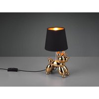 Coole LED Tischleuchte Keramik Hund Gold mit Stoffschirm in Schwarz, Höhe 33cm Coole LED Tischleuchte Keramik Hund Gold mit Stoffschirm in Schwarz, Höhe 33cm von MEINEWUNSCHLEUCHTE