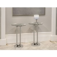 Couchtisch 2er Set rund aus Metall in Silber, Höhe 61cm Couchtisch 2er Set rund aus Metall in Silber, Höhe 61cm von MEINEWUNSCHLEUCHTE