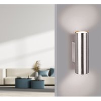 Meinewunschleuchte - Dimmbare Up & Down Innenwandleuchte aus Silber mattem Metall mit 2 LEDs von MEINEWUNSCHLEUCHTE