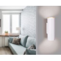 Dimmbare Up & Down Innenwandleuchte aus weißem Metall mit 2 LEDs, Höhe 18cm Dimmbare Up & Down Innenwandleuchte aus weißem Metall mit 2 LEDs, Höhe 18cm von MEINEWUNSCHLEUCHTE