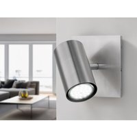 Led Wandstrahler Silber matt mit schwenkbarem Spot, Breite 12cm von MEINEWUNSCHLEUCHTE