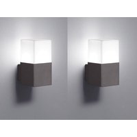 Eckige LED Außenwandlampe 2er Set Anthrazit IP44 - Außenbeleuchtung für Haus Eckige LED Außenwandlampe 2er Set Anthrazit IP44 - Außenbeleuchtung für Haus von MEINEWUNSCHLEUCHTE