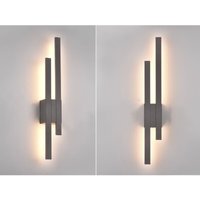 Meinewunschleuchte - Flache led Außenwandleuchte 2er set in Anthrazit - indirekte Wandbeleuchtung von MEINEWUNSCHLEUCHTE