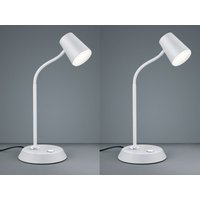Flexible LED Schreibtischlampe 2er Set in Weiß matt dimmbar von MEINEWUNSCHLEUCHTE