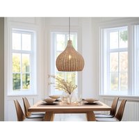 Große LED Boho Pendelleuchte 1-flammig mit Lampenschirm aus Jute, Ø 54cm Große LED Boho Pendelleuchte 1-flammig mit Lampenschirm aus Jute, Ø 54cm von MEINEWUNSCHLEUCHTE