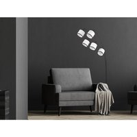 Große led Bogenleuchte 5-flammig mit Stoffschirmen Schwarz/Weiß, Höhe 200cm von MEINEWUNSCHLEUCHTE