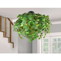 Meinewunschleuchte - Große led Deckenleuchte mit Blätter Lampenschirm in Grün, ø 70cm von MEINEWUNSCHLEUCHTE