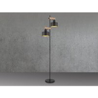 Große led Stehleuchte Metall Schwarz Gold 2-flammig, Höhe 168cm von MEINEWUNSCHLEUCHTE