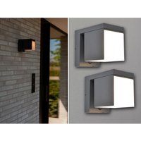 Meinewunschleuchte - hybrid led Außenwandleuchten 2er set, Solar & Strom 230V, Anthrazit 16x10cm Meinewunschleuchte - hybrid led Außenwandleuchten 2er set, Solar & Strom 230V, Anthrazit 16x10cm von MEINEWUNSCHLEUCHTE