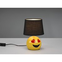 Kleine LED Tischleuchte Keramik mit Stoffschirm Schwarz Höhe 26cm von MEINEWUNSCHLEUCHTE