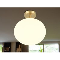 Kleine Retro led Deckenleuchte Messing mit Glaskugel, ø 30cm von MEINEWUNSCHLEUCHTE