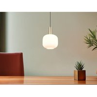 Kleine Retro led Pendelleuchte 1-flammig mit Glasschirm in Weiß, ø 20cm von MEINEWUNSCHLEUCHTE