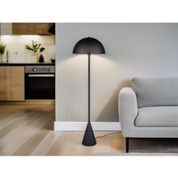 Kleine led Stehleuchte in Pilzform aus Metall Schwarz, Höhe 130cm von MEINEWUNSCHLEUCHTE