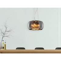 Meinewunschleuchte - Kristall led Pendelleuchte Glas Chrom verspiegelt & Rauchglas Optik ø 40cm von MEINEWUNSCHLEUCHTE