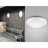 Meinewunschleuchte - led Außendeckenleuchte Wandlampe rund in Weiß matt - 26 cm von MEINEWUNSCHLEUCHTE