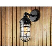 Meinewunschleuchte - led Außenwandleuchte aus Aluminium Schwarz & Klarglas, Höhe 33cm von MEINEWUNSCHLEUCHTE