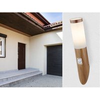 LED Außenwandleuchte in Holzoptik mit Bewegungsmelder, Höhe 40,5cm von MEINEWUNSCHLEUCHTE