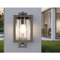 Meinewunschleuchte - led Außenwandleuchte mit Bewegungsmelder, Laternenoptik, Höhe 33cm, Anthrazit von MEINEWUNSCHLEUCHTE