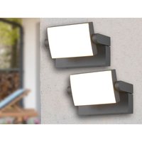 Meinewunschleuchte - led Außenwandleuchten 2er set aus Aluminium in Anthrazit, Breite 20cm von MEINEWUNSCHLEUCHTE