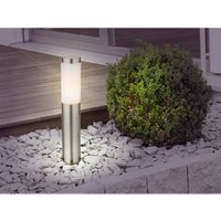 Led Sockelleuchte aus Edelstahl in Silber, Höhe 45cm von MEINEWUNSCHLEUCHTE