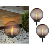 Meinewunschleuchte - led Solarkugeln Garten 2er set - ø 25cm rauchfarbig mit Erdspieß Meinewunschleuchte - led Solarkugeln Garten 2er set - ø 25cm rauchfarbig mit Erdspieß von MEINEWUNSCHLEUCHTE