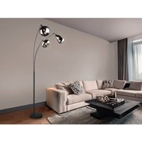 LED Stehleuchte Lampenschirm Glas Chrom bedampft, Höhe 200cm von MEINEWUNSCHLEUCHTE