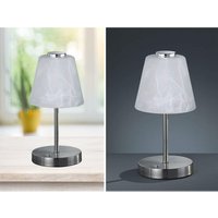 LED Tischleuchten 2er SET 4-fach Dimmer Silber Alabaster Glas, 24cm hoch von MEINEWUNSCHLEUCHTE