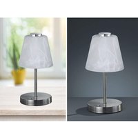 LED Tischleuchten 2er SET 4-fach Dimmer Silber Alabaster Glas, Höhe 24cm LED Tischleuchten 2er SET 4-fach Dimmer Silber Alabaster Glas, Höhe 24cm von MEINEWUNSCHLEUCHTE