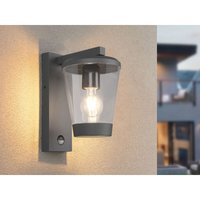 Meinewunschleuchte - led Außen Wandlaterne mit Bewegungsmelder Höhe 28cm, Anthrazit von MEINEWUNSCHLEUCHTE
