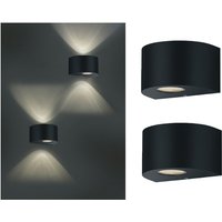 Meinewunschleuchte - led Außenwandleuchte 2er Set Up and Down Light rund in Schwarz von MEINEWUNSCHLEUCHTE